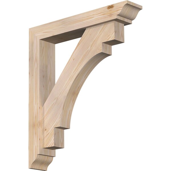 Ekena Millwork Merced Traditional Smooth Bracket w/ Offset Brace, Douglas Fir, 5 1/2"W x 30"D x 34"H BKT0604X30X34MRC01SDF - main